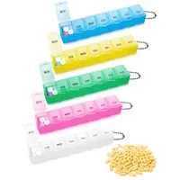 5 STK Pillenbox,Tablettenbox 7 Tage,Pillendose 7 Fächer Leicht Zu Öffnen Medikamentendosierer Handlicher und Feuchtigkeitsbeständiger Medikamenten-Box für Medikamente,Nahrungsergänzungsmittel,Vitamine