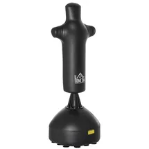 Homcom Standboxsack Boxdummy Boxsäule Freistehend Boxtraining Schwarz Kunststoff B/H/L: ca. 63x180x63 cm