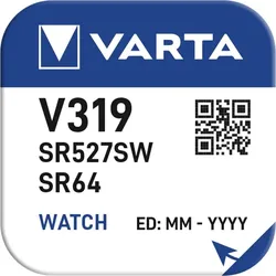 Varta SR64 V319 Silberoxid-Zink-Knopfzelle, 1,55 V Uhrenbatterie, 1 Stück