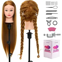 Neverland Beauty 30" Übungskopf Frisierkopf Friseur 100% Synthetisches Haar Perückenkopf Puppenkopf Trainingsköpfe Friseurkopf Ausbildung Kopf Mit Halter + DIY Haar Zubehör styling Set