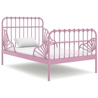 vidaXL Ausziehbett Rosa Metall 80x130/200 cm