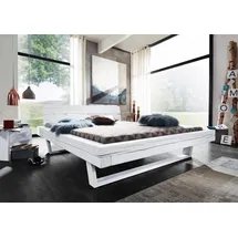 G + K Balkenbett Fichte 180x200x87 weiß lackiert Vancouver 711