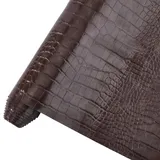 craspire Braunes Krokodilledergewebe 53 x 12 Zoll Kunstleder-PU-Rolle für Prägungen zum Nähen Hautstruktur synthetische Platten Stoff DIY-Polsterarbeiten Handtaschen Möbel Fahrzeugfolierung Ohrringe