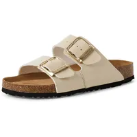 TAMARIS Damen Pantolette flach, beige, 39 EU