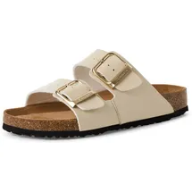 TAMARIS Damen Pantolette flach, beige, 39 EU