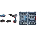 Bosch Professional 18V System Akku Bohrschrauber GSR 18V-110 C (inkl. 2x4.0 Ah ProCore Akku, Ladegerät, in L-BOXX) + 35tlg. MultiConstruction Bohrer- und Impact Control Schrauberbit-Set, Zubehör