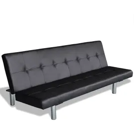 vidaXL Schlafcouch Kunstleder 2-Sitzer Schwarz