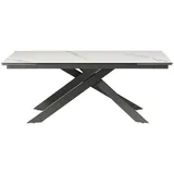 Vente-Unique Esstisch, Anthrazit, Weiß, Glas, Keramik, 8-Sitzer, Rechteckig, 240x76x100 cm, Esszimmer, Tische, Esstische