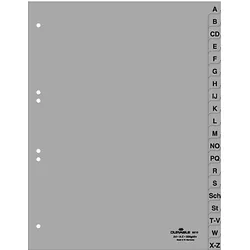 Durable Register A4 A-Z PP grau Packung mit 20 Stück