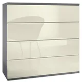 Vladon Pavos V3 76 x 76 x 35 cm Anthrazit matt / Creme Hochglanz
