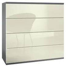 Vladon Pavos V3 76 x 76 x 35 cm Anthrazit matt / Creme Hochglanz