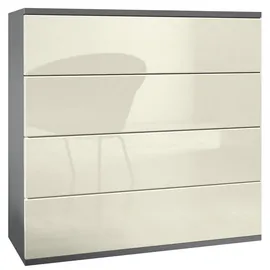 Vladon Pavos V3 76 x 76 x 35 cm Anthrazit matt / Creme Hochglanz