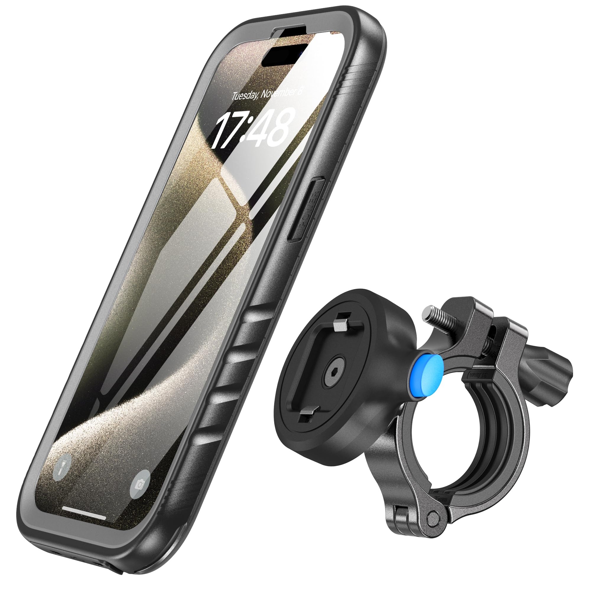 SPORTLINK Handyhalterung Fahrrad für iPhone 15 Pro Max - Aluminium Handyhalter Motorrad [360°Verstellbare/Vollständiger Schutz] Outdoor Phone Mount Fahrrad Fahrradhandyhalter Halter Lenker Handy