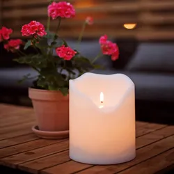 LED  XXL Stumpenkerze Flamme - Kunststoff - flackernde 3D Flamme - H: 20cm - Tim...