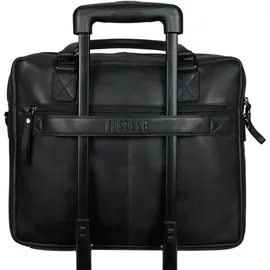 Mustang Dokumententasche Valencia, Men Businesstasche, Reisetasche mit auffälliger Logoprägung schwarz