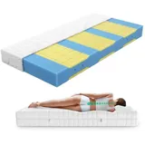 AM Qualitätsmatratzen | Premium Plus 7-Zonen Kaltschaummatratze 90x200 cm | Mittelfest (H3) | Orthopädische Matratze mit druckentlastenden Visco-...