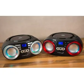 Cyberlux CD-Player mit LED-Disco-Lichter CD/MP3/USB Radio Schwarz/Silber