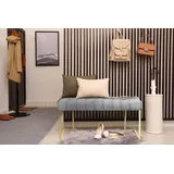 Kayoom Sitzbank KAYOOM "Rarity 225, Edler Touch durch goldenes Gestell", grau, B:100cm H:48cm T:47cm, Bezug: 100% Polyester (Samt) Gestell: Edelstahl, Sitzbänke, Sitzbank, eckig, samtweich, gesteppt, mit Zierknöpfen, Edelstahlgestell