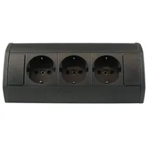 Kalb Material Für Möbel Steckdosenleiste 3-fach 1 m Schwarz 2 St.