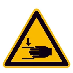 SafetyMarking® Warnaufkleber Warnung vor Handverletzungen 10 cm x 10 cm
