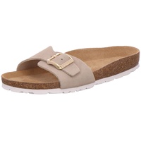 Rohde Damen Pantolette Leder Tieffußbett Schnalle Alba 5589, Größe:40 EU, Farbe:Beige