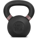 Yes4All Unisex-Erwachsene Kettlebell Gewichte mit Breiten Griffen und flachen Böden, pulverbeschichtet, Kugelhantel, F – braun – 14 kg