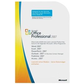 Microsoft Office Professional 2007 V2 MLK DE OEM Win