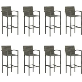 vidaXL Gartenbar-Set 9-tlg. Grau