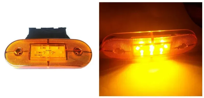 12V LED orange-gelbe Markierungs-/Begrenzungsleuchte mit 9 LEDs für LKW, Anhänger, Bus, Van, Plattform