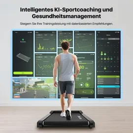 mobvoi Walking Pad Intelligente KI für Zuhause tragbares Untertisch-Laufband, mit Fernbedienung, 2-in-1 Laufband, TicSports Zwift Kinomap, 120kg 6km/h Einfache Lagerung