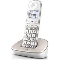 Philips XL4901S DECT-Komforttelefon – Schnurloses Telefon mit Mobilteil – Große Tasten - Lautstärkeregelung - Hörgerätekompatibilität - Festnetztelefon - Weiß