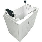 AcquaVapore Sitzwanne Whirlpool Badewanne mit Tür S08WP-C-L 110x68cm