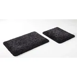 Goodway 2-teiliges Badematten Set Bahama schwarz, grau MELIERT │Mikrofaser super weich, rutschhemmend, waschmaschinenfest