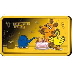 Goldbarren-Kollektion "50 Jahre DieMaus" - Ihr Start: Geburtstagselefant
