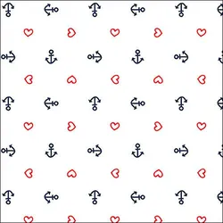 20 Servietten Papier 33x33cm 3-lagig - hochwertige Einweg Papierservietten Anker Herz Muster Blau Rot Weiß Partyservietten maritim Sommer Urlaub Meer