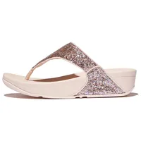 FitFlop Damen Lulu Multi-Tonal Glitter Toe-Post Sandale, Rose, 37