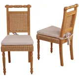 moebel-direkt-online Rattanstuhl Tine (2 St), 2er-Set (2 Stück) beige