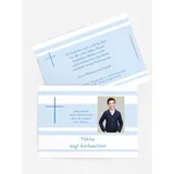 Kommunion Dankeskarten selbst gestalten mit Spruch und Fotos im Onlinedesigner bei Meine-Kartenmanufaktur.de