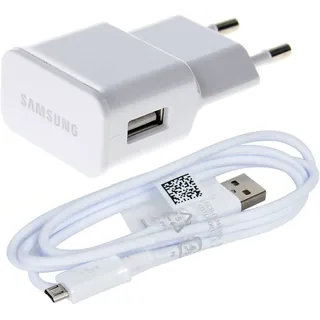 Original Samsung Ladegerät Ladekabel – Farbe Weiss - ETA-U90 - 2 Ampere Netzteil + USB Kabel - Datenkabel (Bulk)