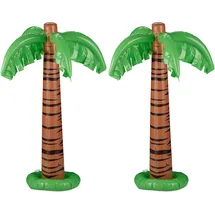 Relaxdays Aufblasbare Palme 2er Set grün-braun
