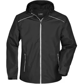 James & Nicholson Regenjacken Herren Schwarz/Silber 3XL