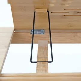 Mendler Laptoptisch HWC-B81, Notebooktisch Betttisch Klapptisch mit Lüftungslöcher faltbar höhenverstellbar, Bambus