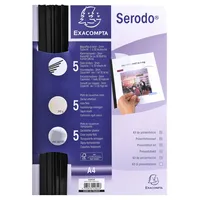 Exacompta 428432 Präsentationsset Serodo DIN A4: 5 schwarze Klemmschienen
