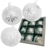 Krebs Glas Lauscha Weihnachtskugeln mit Öse 9-tlg. 8cm