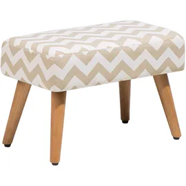 Beliani Hocker Takoma Baumwolle 50 x 35 x 30 cm Beige