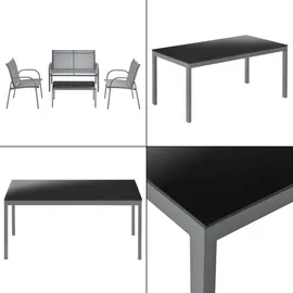 [en.casa] Gartenmöbel-Set 4-tlg. Hellgrau