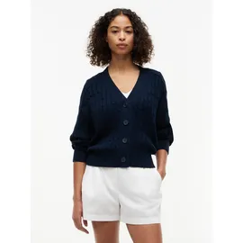 Tommy Hilfiger MID GG CABLE V-NK LS CARDI Blau XL