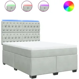 vidaXL Boxspringbett 140 x 200 cm Hellgrau