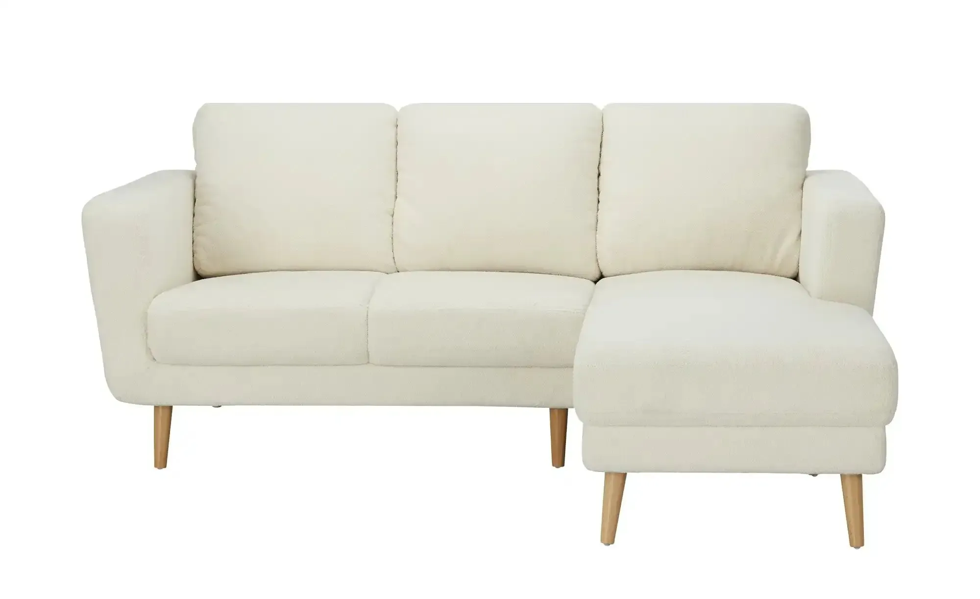 uno Ecksofa Teddystoff Scandi 2235 , creme , Maße (cm): B: 185 H: 87 T: 152