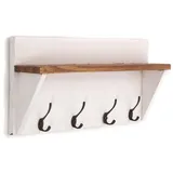 DESIGN DELIGHTS Wandgarderobe Vintage 60 x 26 x 10 cm Weiß
